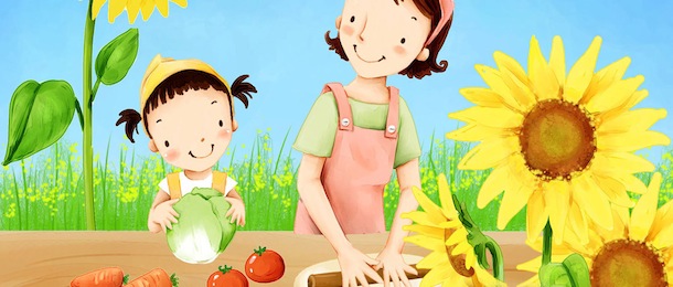 Lovely_illustration_of_mother_daughter_cooking_wallcoo.com